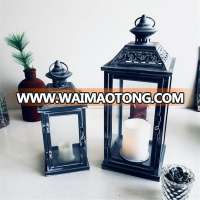 Set of 2 decorative lantern rustic lantern grey candle holder moroccan candle lantern