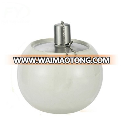 Garden decoration citronella ceramic garden torch oil lamp with stainless steel tank