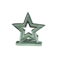 Plating silver ceramic star shape candle holder craft gift decoration home