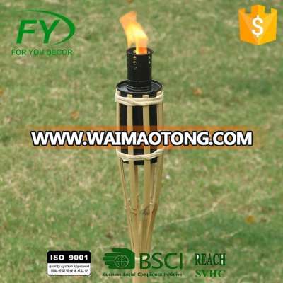 High Quality tank Nature decorative black metal bamboo tiki torch