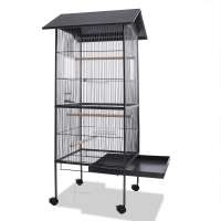 Large Steel Bird Cage with Roof and Food bowl